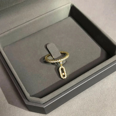 Celestia Motion – 925 Silver Sliding Diamond Ring - J&L Elegance