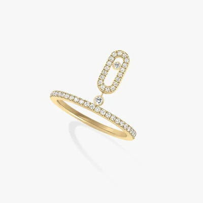 Celestia Motion – 925 Silver Sliding Diamond Ring - J&L Elegance