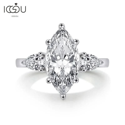 Eternia – 925 Silver Marquise Engagement Ring - J&L Elegance