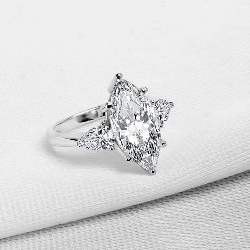 Eternia – 925 Silver Marquise Engagement Ring - J&L Elegance