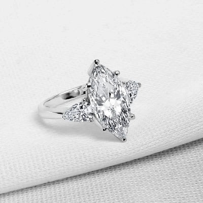 Eternia – 925 Silver Marquise Engagement Ring - J&L Elegance