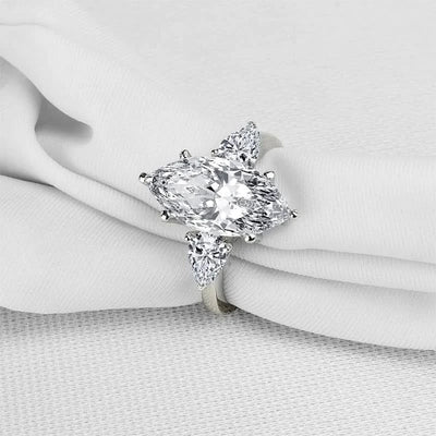 Eternia – 925 Silver Marquise Engagement Ring - J&L Elegance