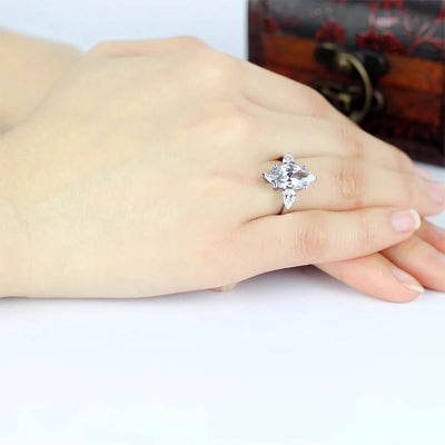 Eternia – 925 Silver Marquise Engagement Ring - J&L Elegance