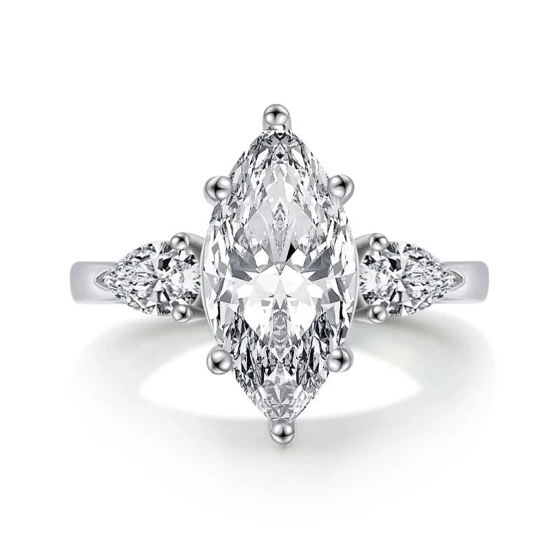 Eternia – 925 Silver Marquise Engagement Ring - J&L Elegance