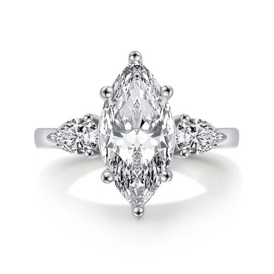 Eternia – 925 Silver Marquise Engagement Ring - J&L Elegance