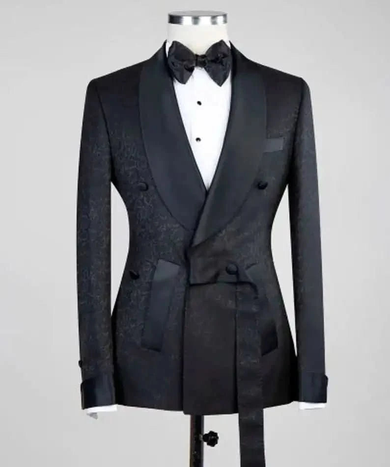 Italian Floral Double Breasted Suits for Men Wedding - J&L Elegance
