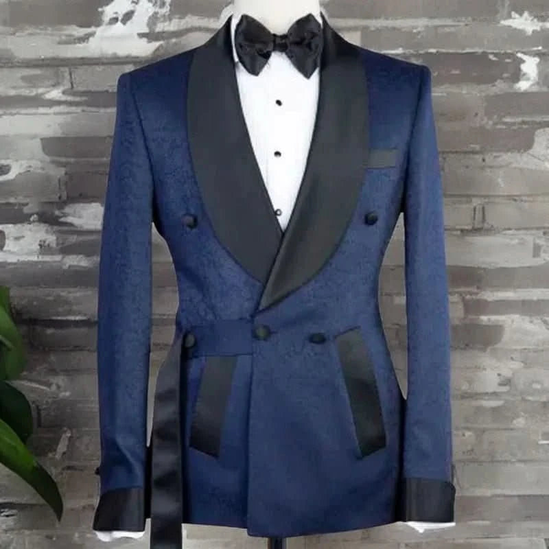 Italian Floral Double Breasted Suits for Men Wedding - J&L Elegance