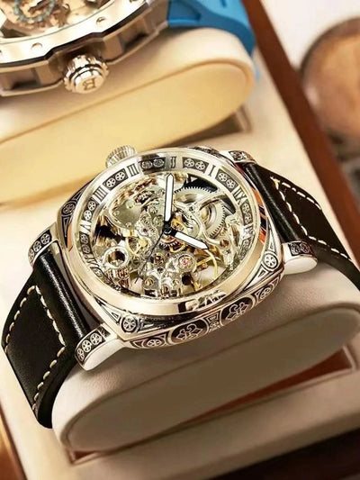 New Carved Men Watch Fully Automatic - J&L Elegance