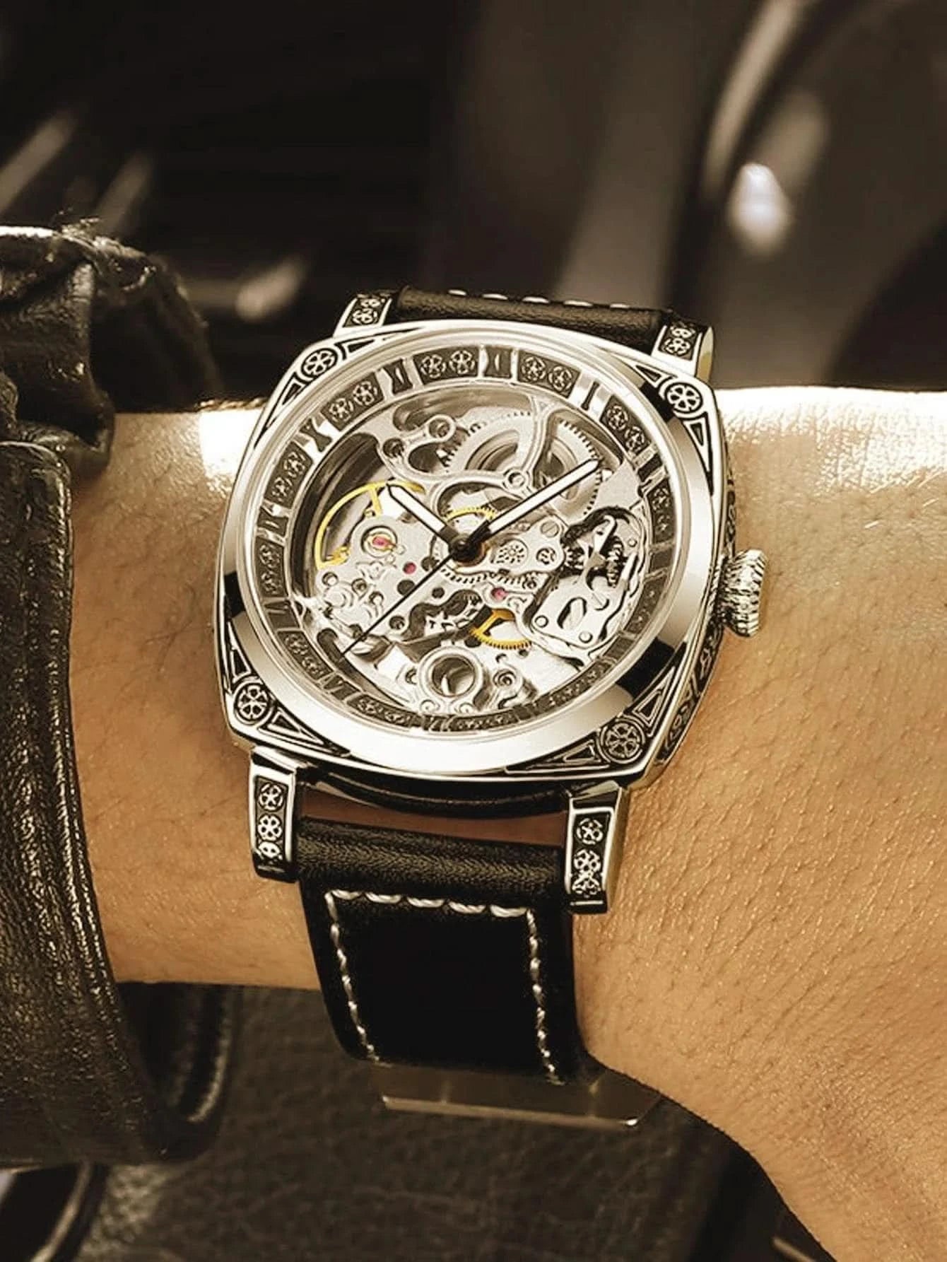 New Carved Men Watch Fully Automatic - J&L Elegance