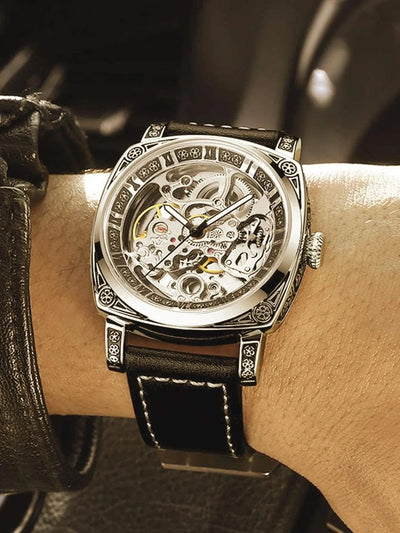 New Carved Men Watch Fully Automatic - J&L Elegance