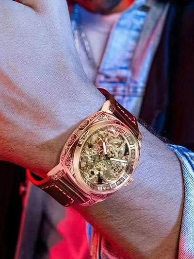 New Carved Men Watch Fully Automatic - J&L Elegance