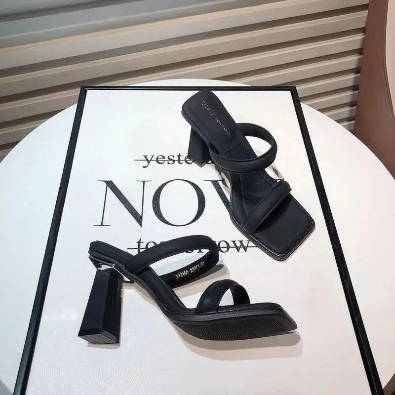 Vittoria Classy Heels – Women’s Square High Heel Elegance - J&L Elegance