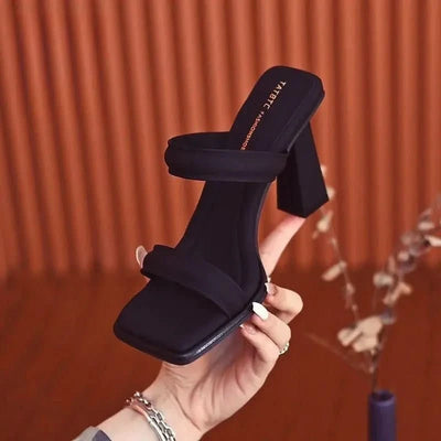 Vittoria Classy Heels – Women’s Square High Heel Elegance - J&L Elegance